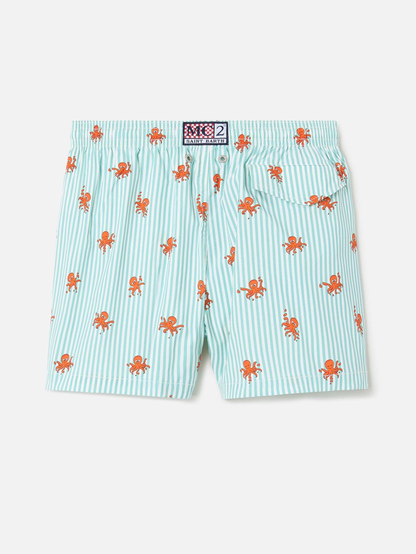 Costume Jean Lighting Stretch a righe con stampa polipetti all over