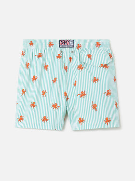 Costume Jean Lighting Stretch a righe con stampa polipetti all over