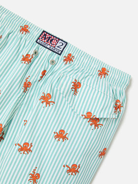 Costume Jean Lighting Stretch a righe con stampa polipetti all over