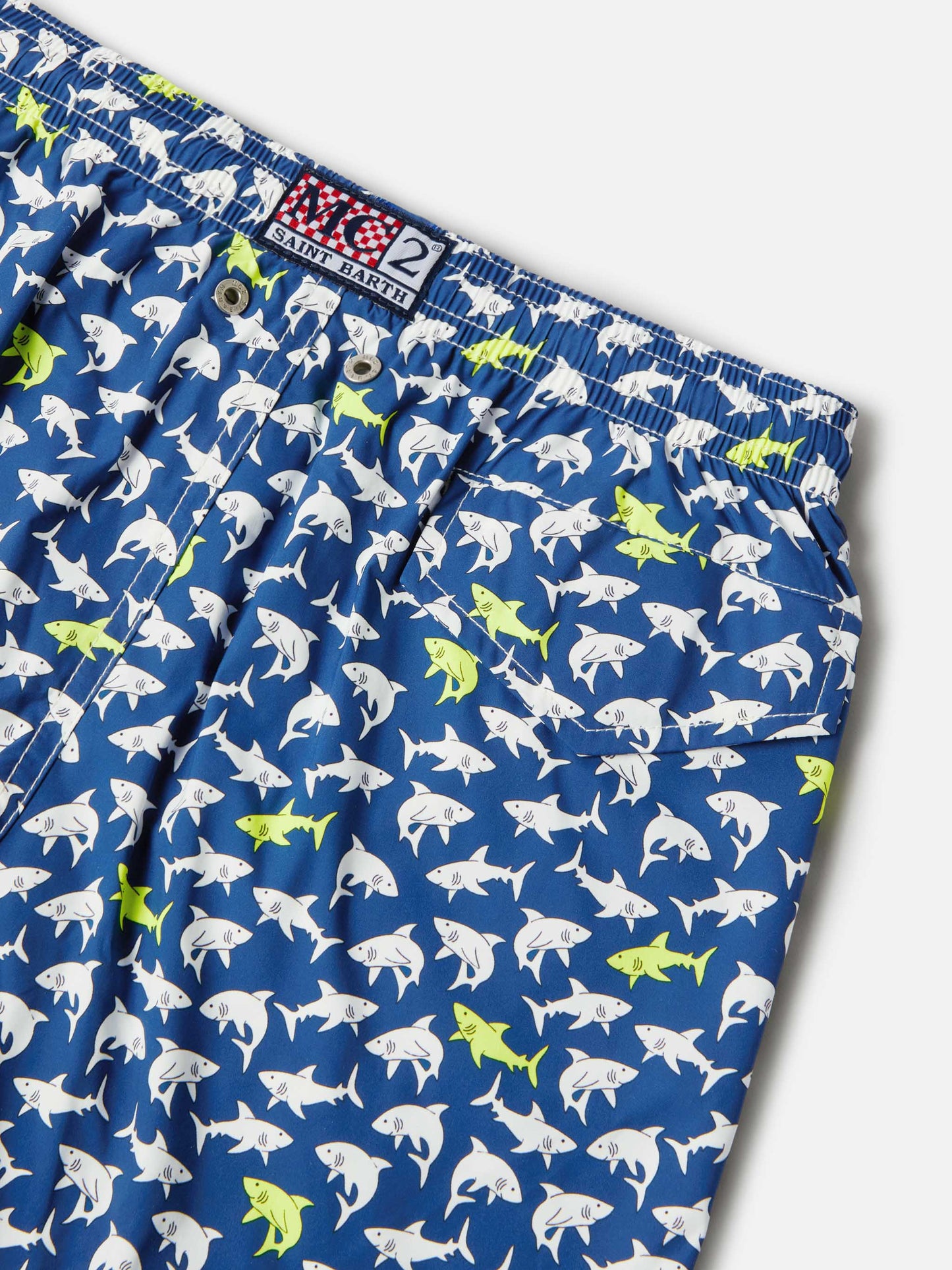 Jean Lighting Stretch swim shorts with all-over sharks print