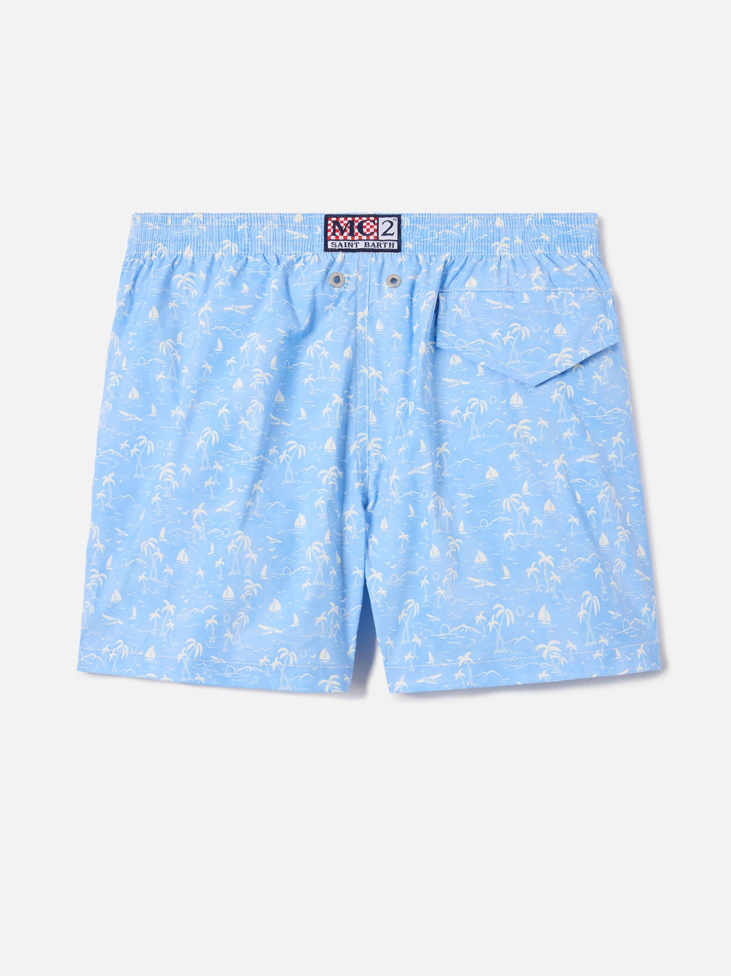 Short de bain Jean Lighting Stretch avec imprimé Wave Toile de jouy all-over 