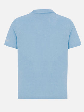 Jeremy light blue terry buttonless polo shirt - MC2 Saint Barth