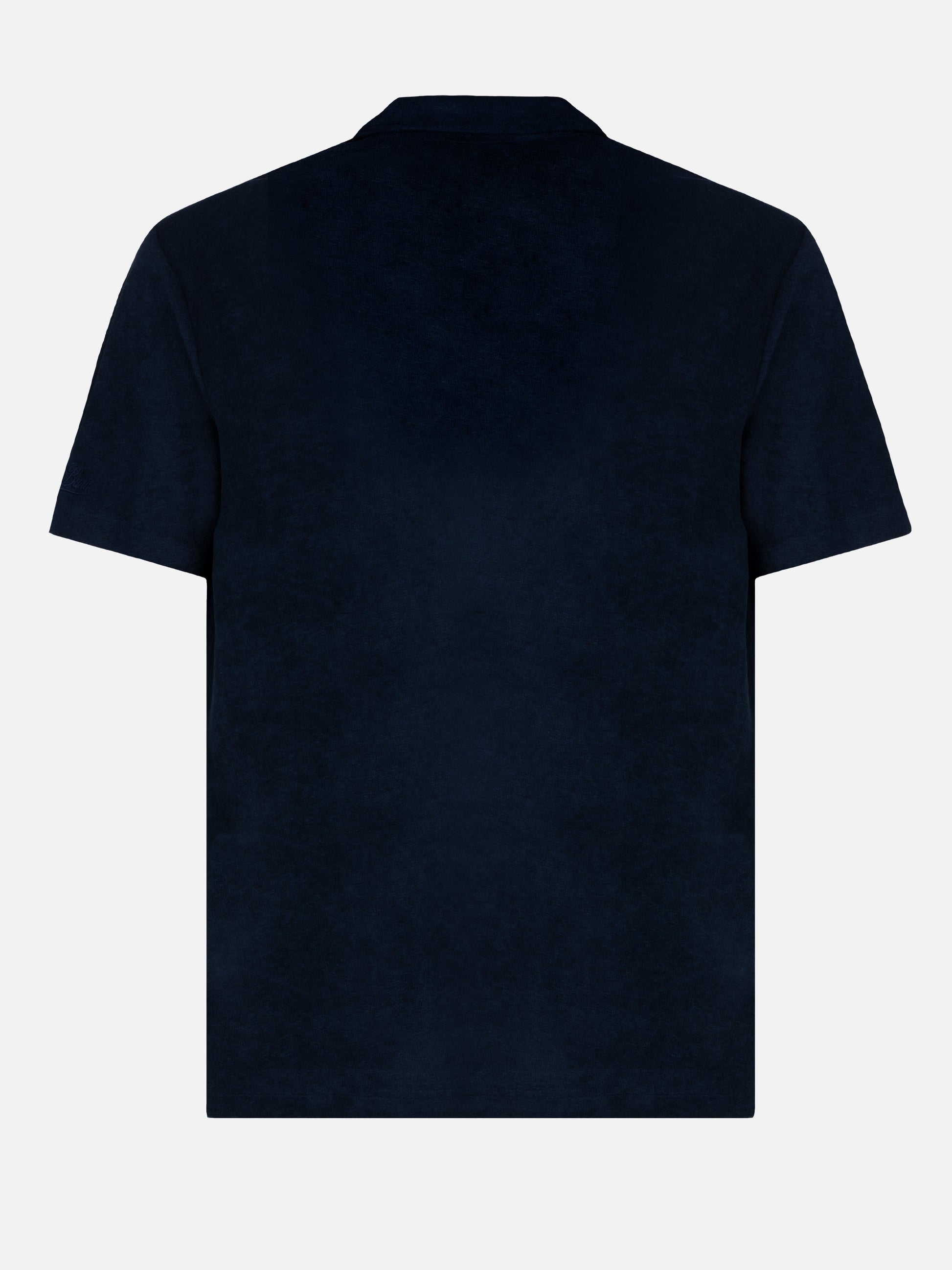 Jeremy navy blue terry buttonless polo shirt - MC2 Saint Barth