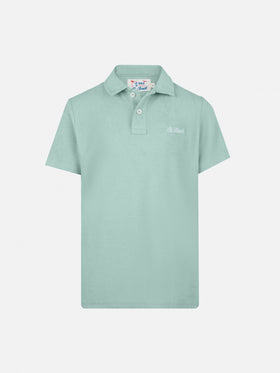 Jeremy Jr sage green terry polo shirt - MC2 Saint Barth
