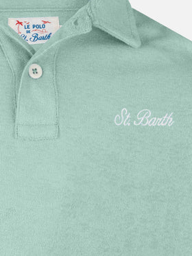 Jeremy Jr sage green terry polo shirt - MC2 Saint Barth