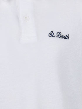 Boy white terry polo shirt Jeremy Jr - MC2 Saint Barth