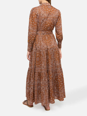Braunes langes Bandana-Kleid für Damen von Jensen