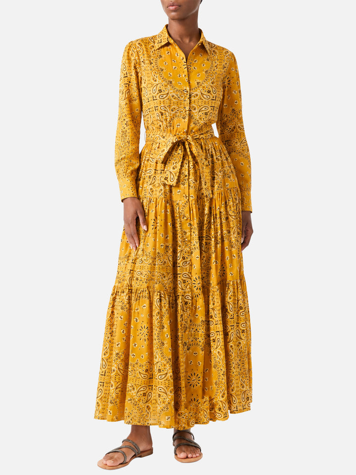 Langes Baumwollkleid Ochre Jensen mit Bandana-Print 