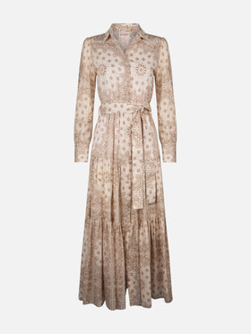 Woman beige bandanna cotton dress Jensen - MC2 Saint Barth