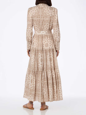 Woman beige bandanna cotton dress Jensen - MC2 Saint Barth