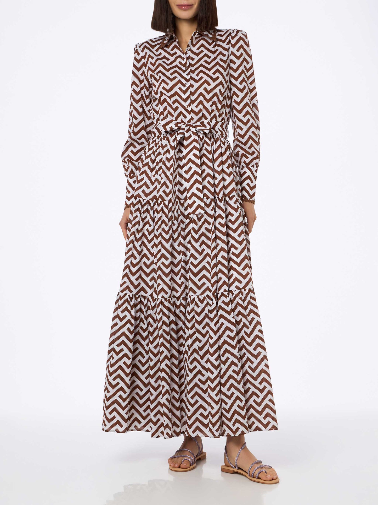 Striped print woman cotton dress Jensen - MC2 Saint Barth