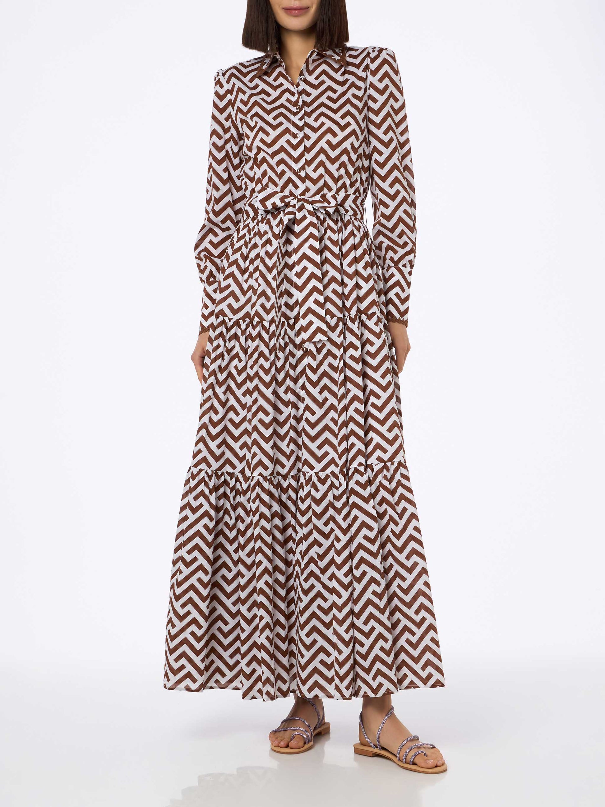 Striped print woman cotton dress Jensen - MC2 Saint Barth