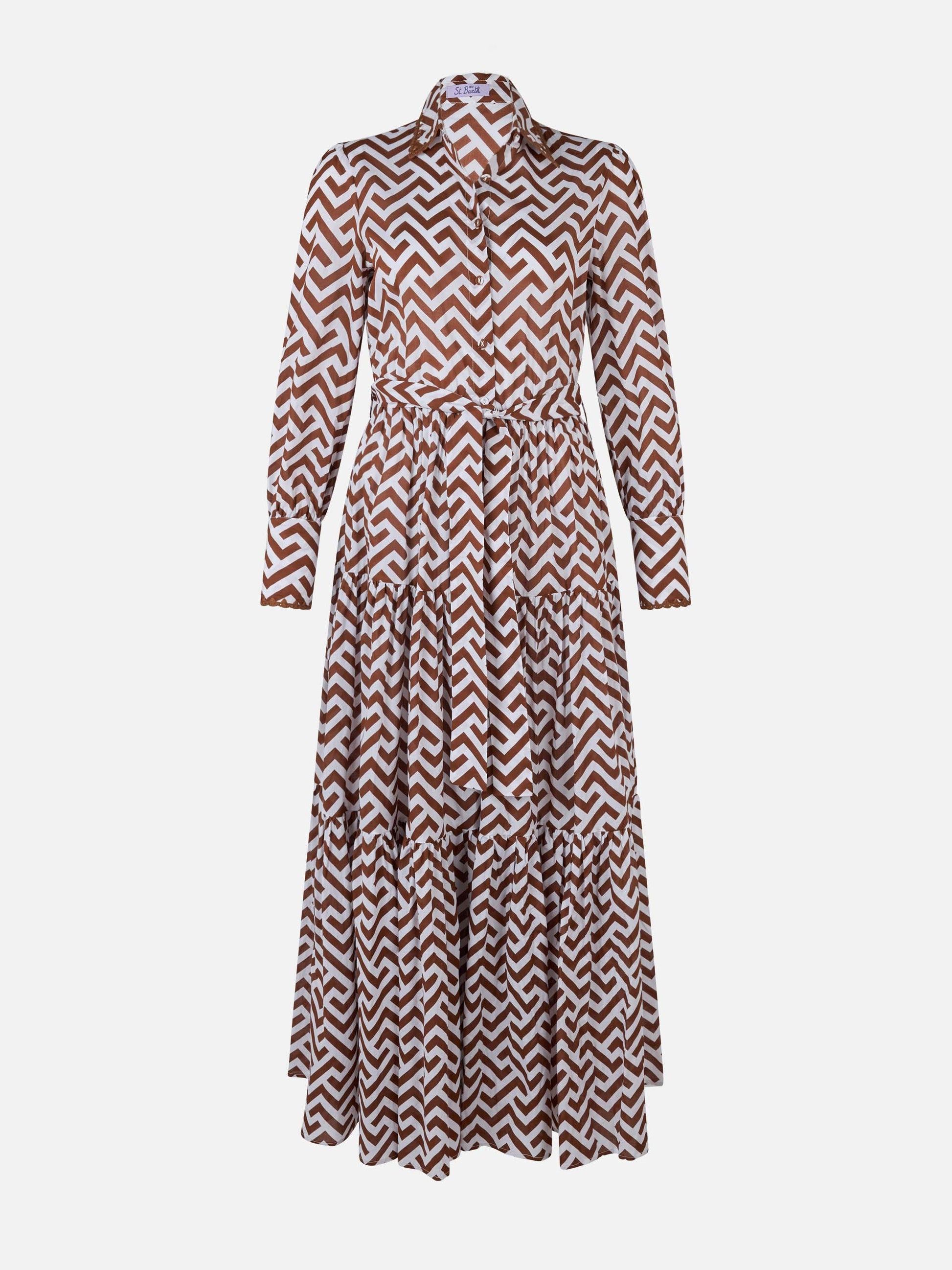 Striped print woman cotton dress Jensen - MC2 Saint Barth