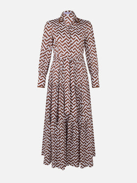Striped print woman cotton dress Jensen - MC2 Saint Barth