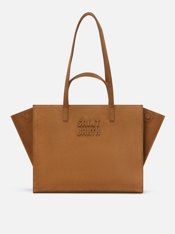 Große Wildledertasche Nut Large Jour mit Logostickerei 