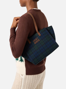 Medium Jour bag in tartan pattern with suede handles