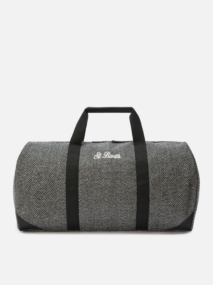 Jetleg Reisetasche aus Wollmischung in Fischgrätmuster