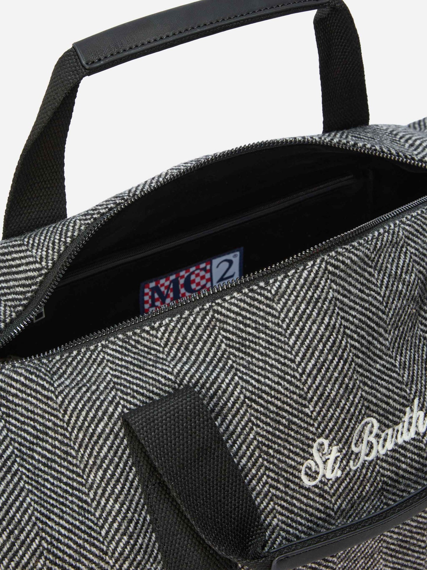 Jetleg Reisetasche aus Wollmischung in Fischgrätmuster
