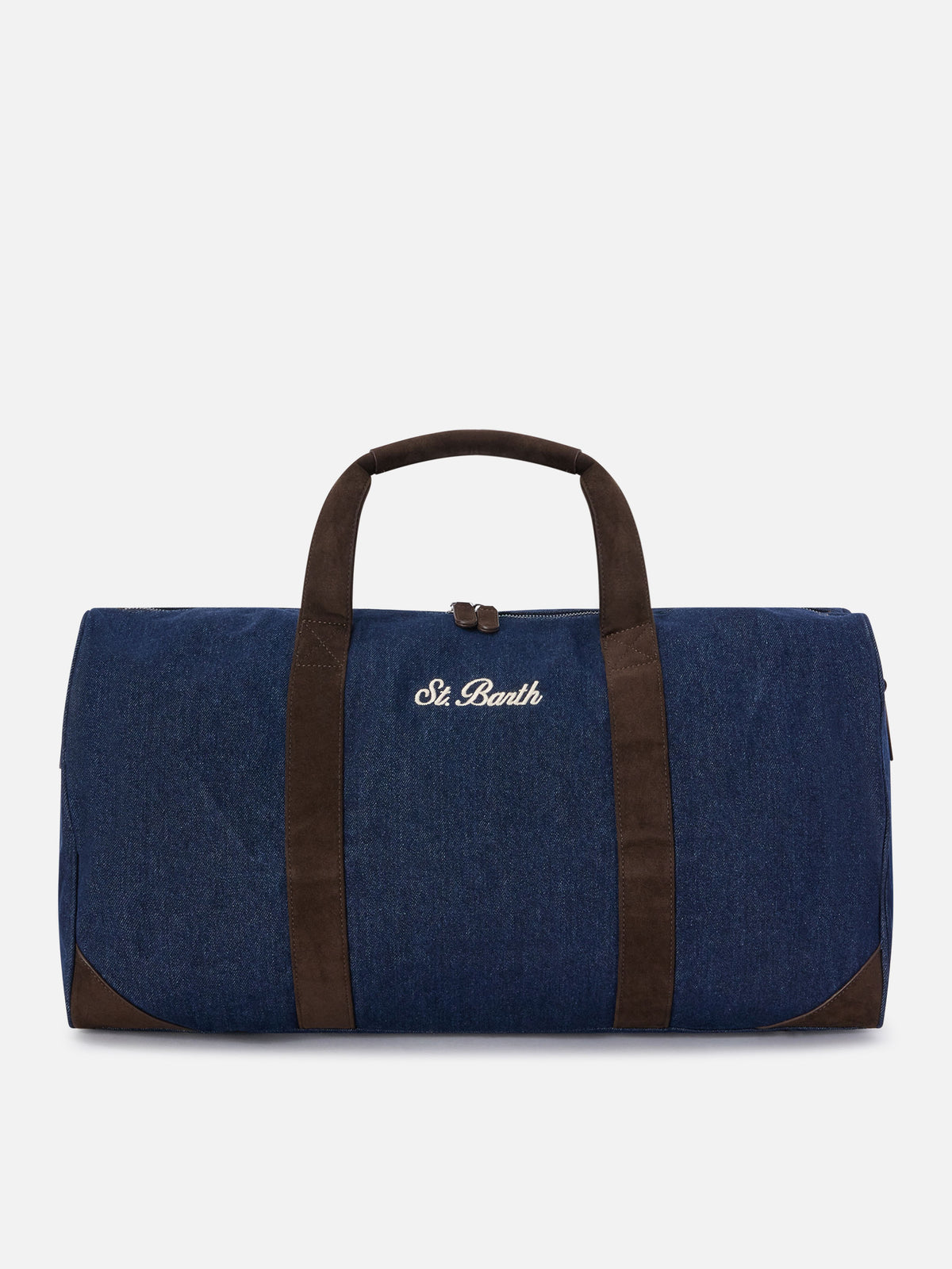 Borsone Jetleg blu in denim con ricamo logo
