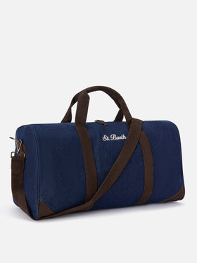Borsone Jetleg blu in denim con ricamo logo