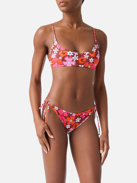 Judy Virgo retro floral bralette bikini