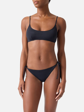Bikini brassière noir Judy Virgo avec liens à nouer 