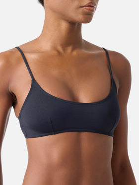 Bikini brassière noir Judy Virgo avec liens à nouer 