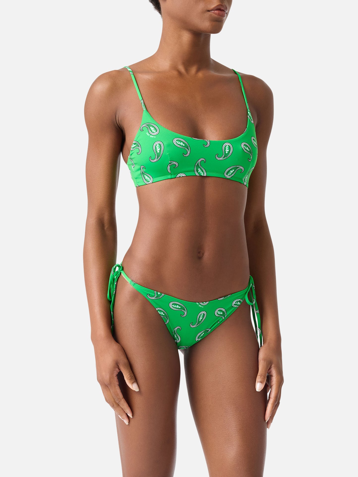 Judy Marielle grüner Paisley-Bralette-Bikini 