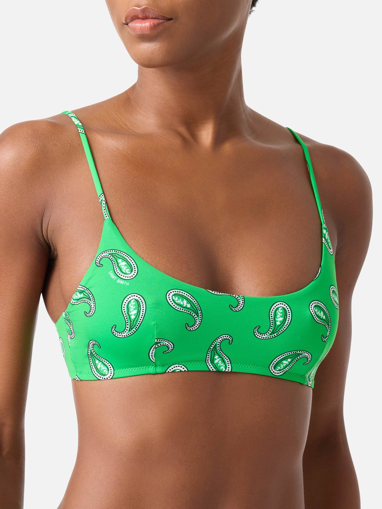 Judy Marielle grüner Paisley-Bralette-Bikini 