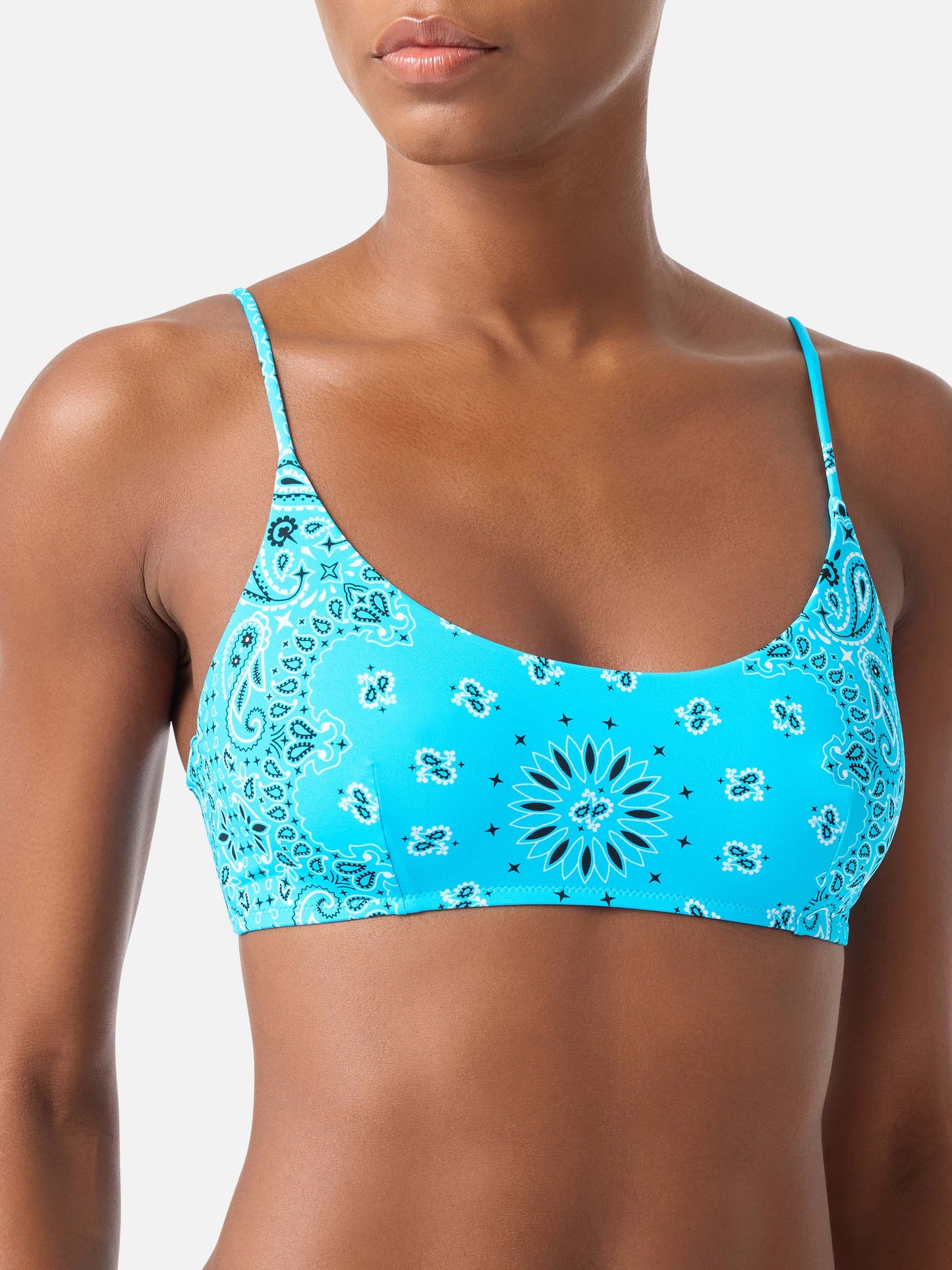 Judy Marielle light blue bandana bralette bikini