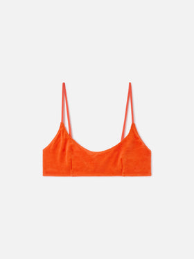 Top bikini Judy bralette arancione in spugna tinta unita