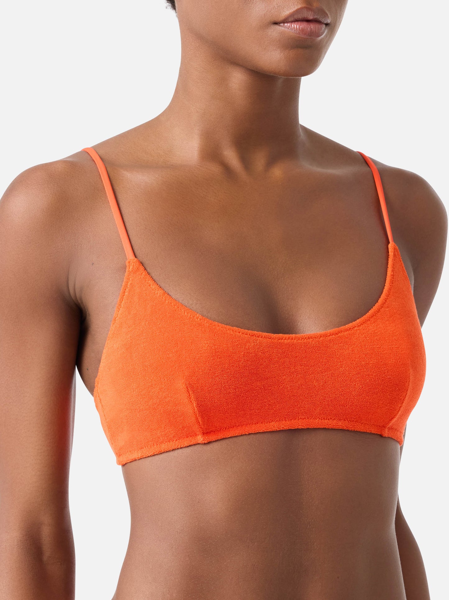 Top bikini Judy bralette arancione in spugna tinta unita