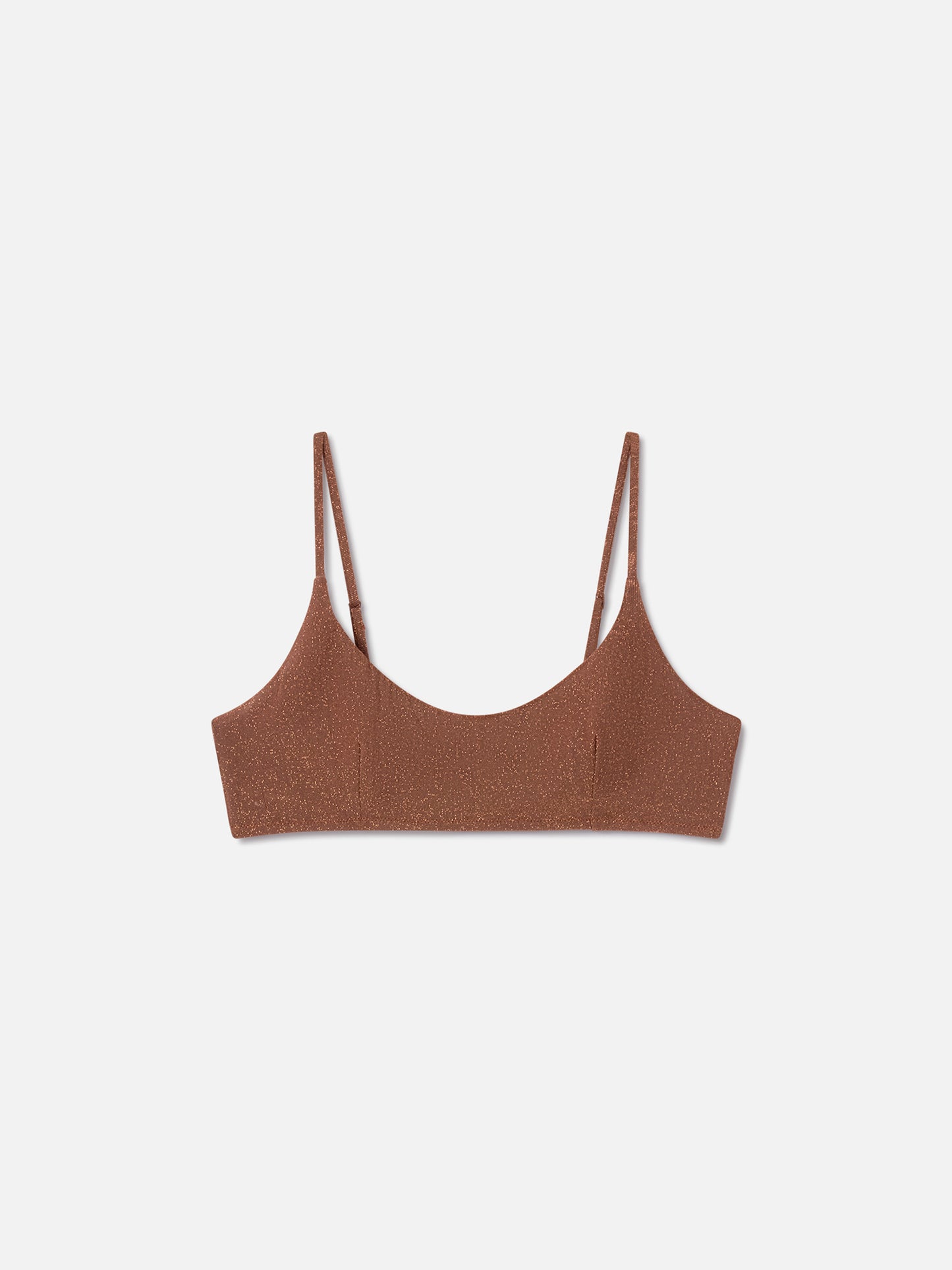 Haut de bikini bralette Judy en lurex marron 