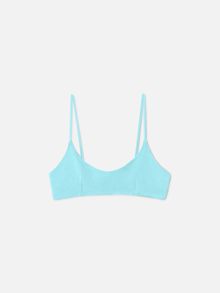 Judy Bralette-Bikinioberteil aus Frottee in Wassergrün 