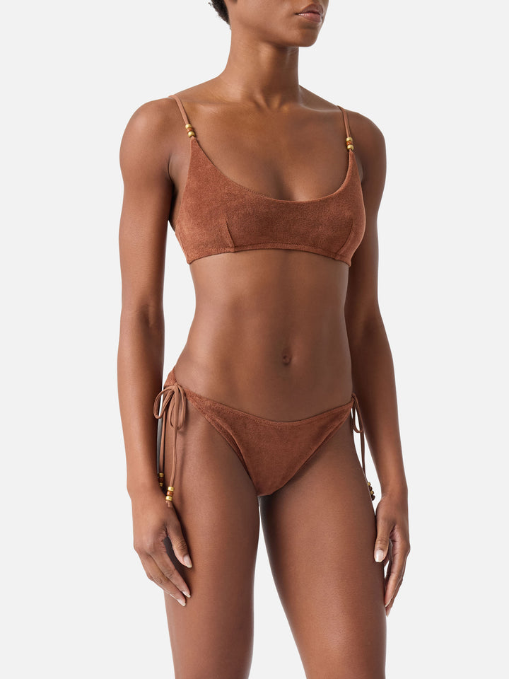 Bikini bralette Judy Virgo de rizo marrón 
