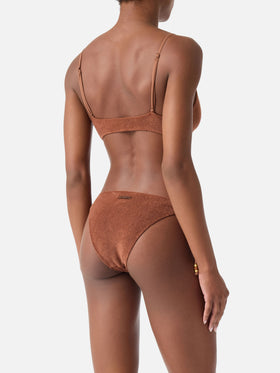 Judy Virgo brown terry bralette bikini