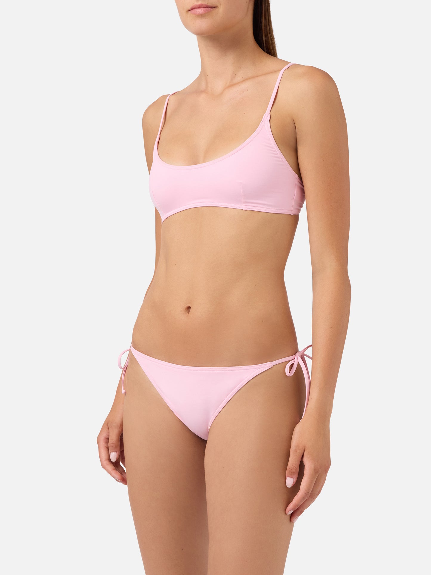 Bikini bralette Judy Virgo rose clair avec liens à nouer 