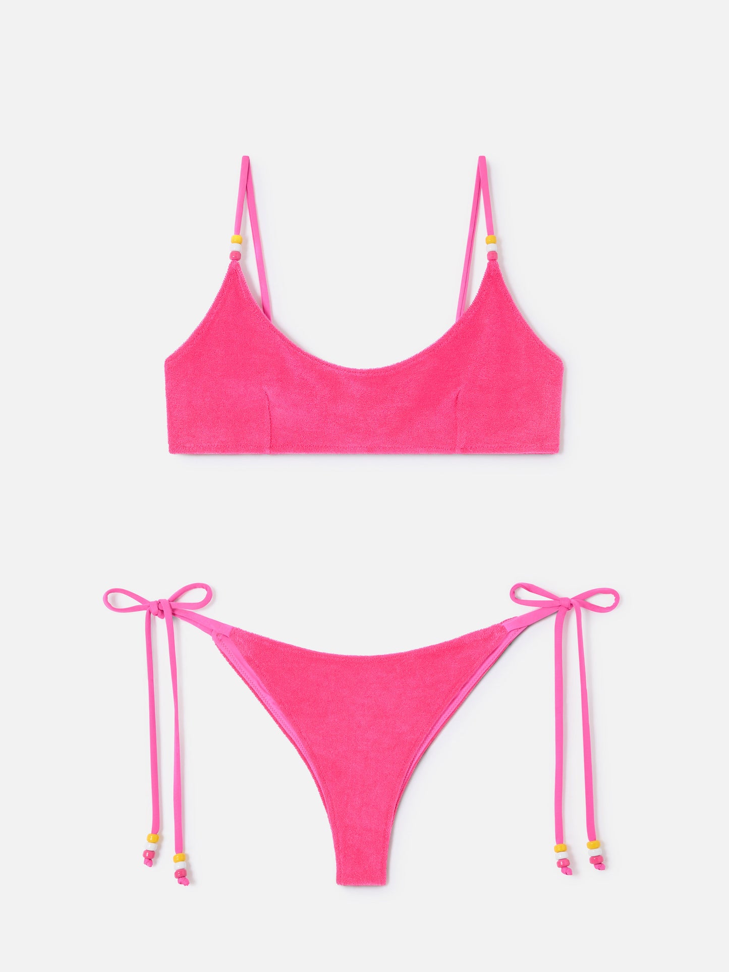 Bikini Judy Marielle bralette in tessuto effetto spugna fucsia