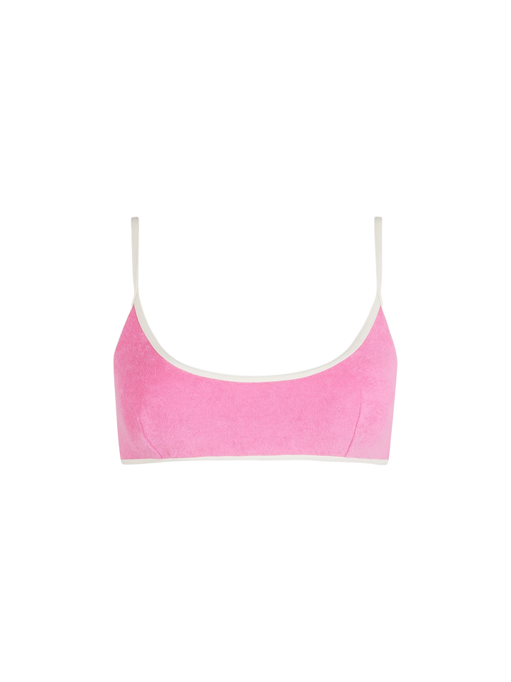 Terry Judy bralette bikini top with piping