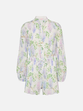 Julian Sangallo lace cotton playsuit with floral print - MC2 Saint Barth