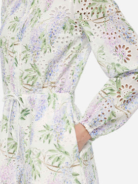 Julian Sangallo lace cotton playsuit with floral print - MC2 Saint Barth