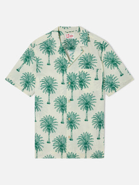 Chemise à manches courtes en coton Kalea avec imprimé palmiers 