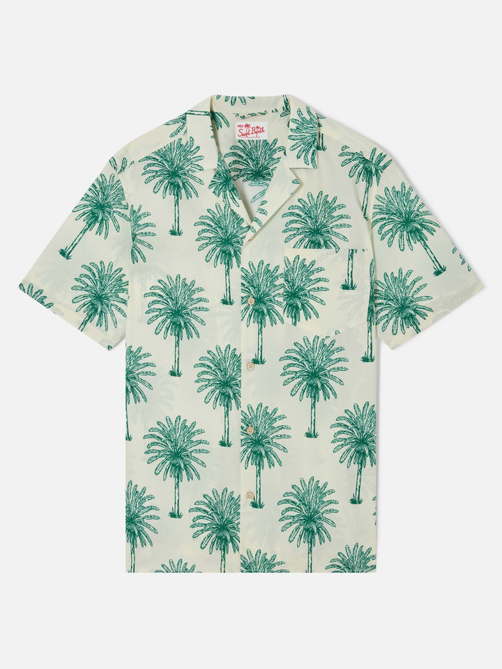 Herren-Baumwollhemd Kalea mit Palmenprint