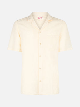 Man linen shirt Kalea with flower embroidery - MC2 Saint Barth
