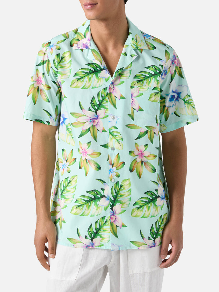 Camicia a maniche corte Kalea in cotone con stampa floreale