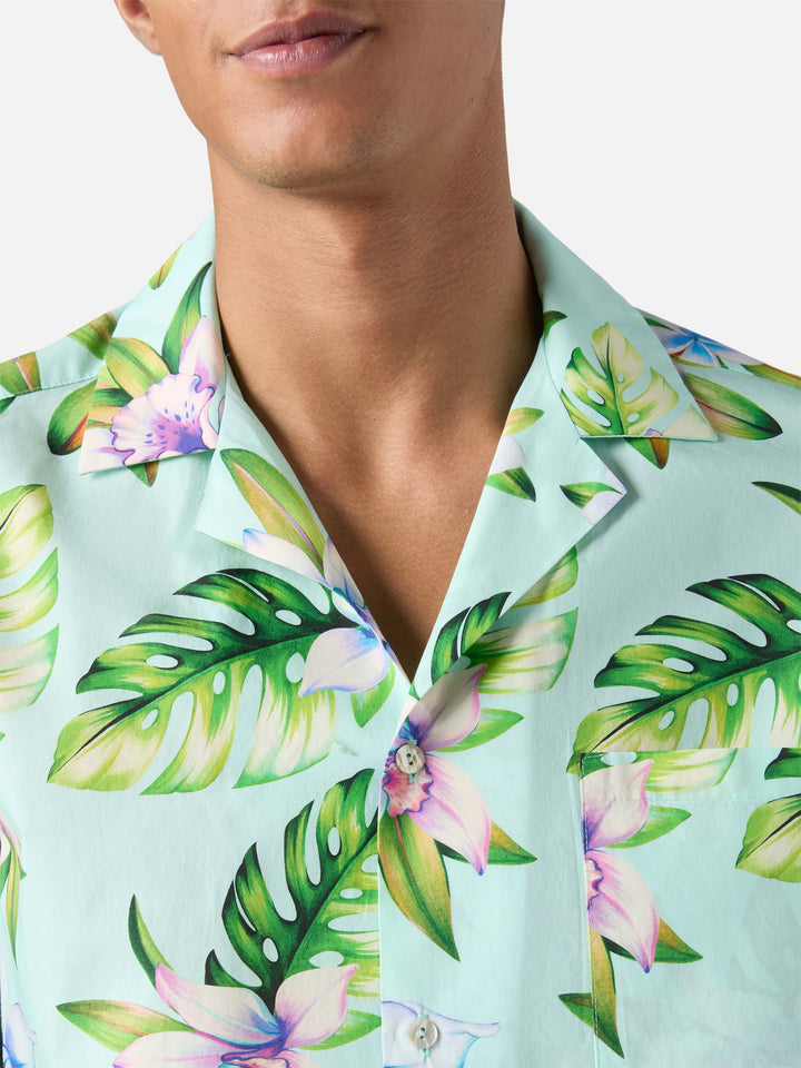 Camicia a maniche corte Kalea in cotone con stampa floreale
