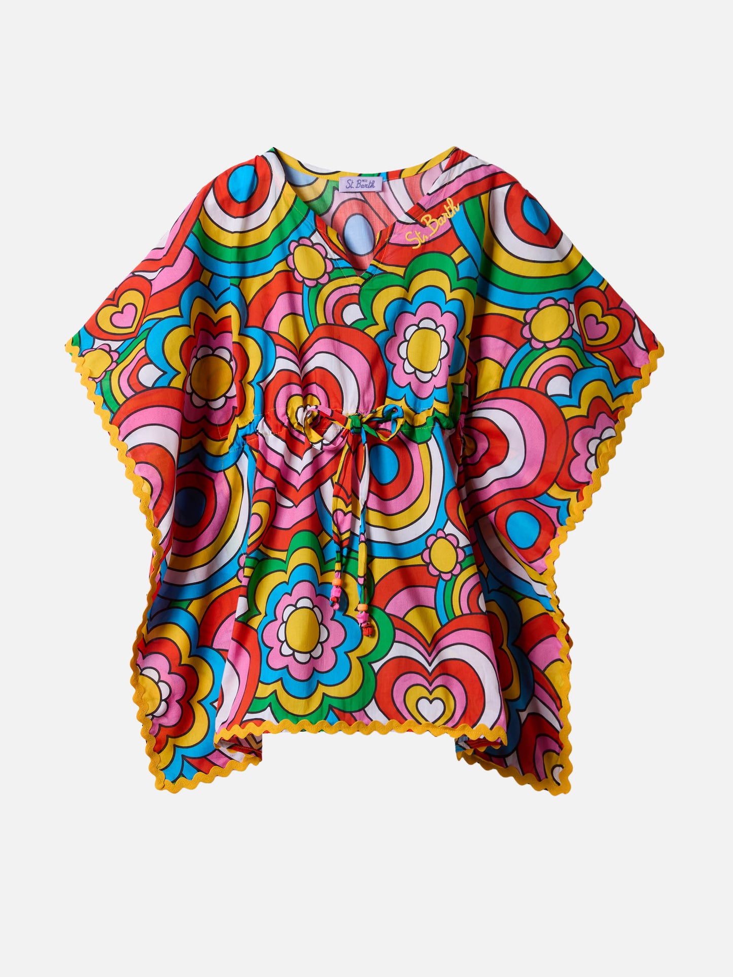Poncho Kate con estampado crazy shapes 