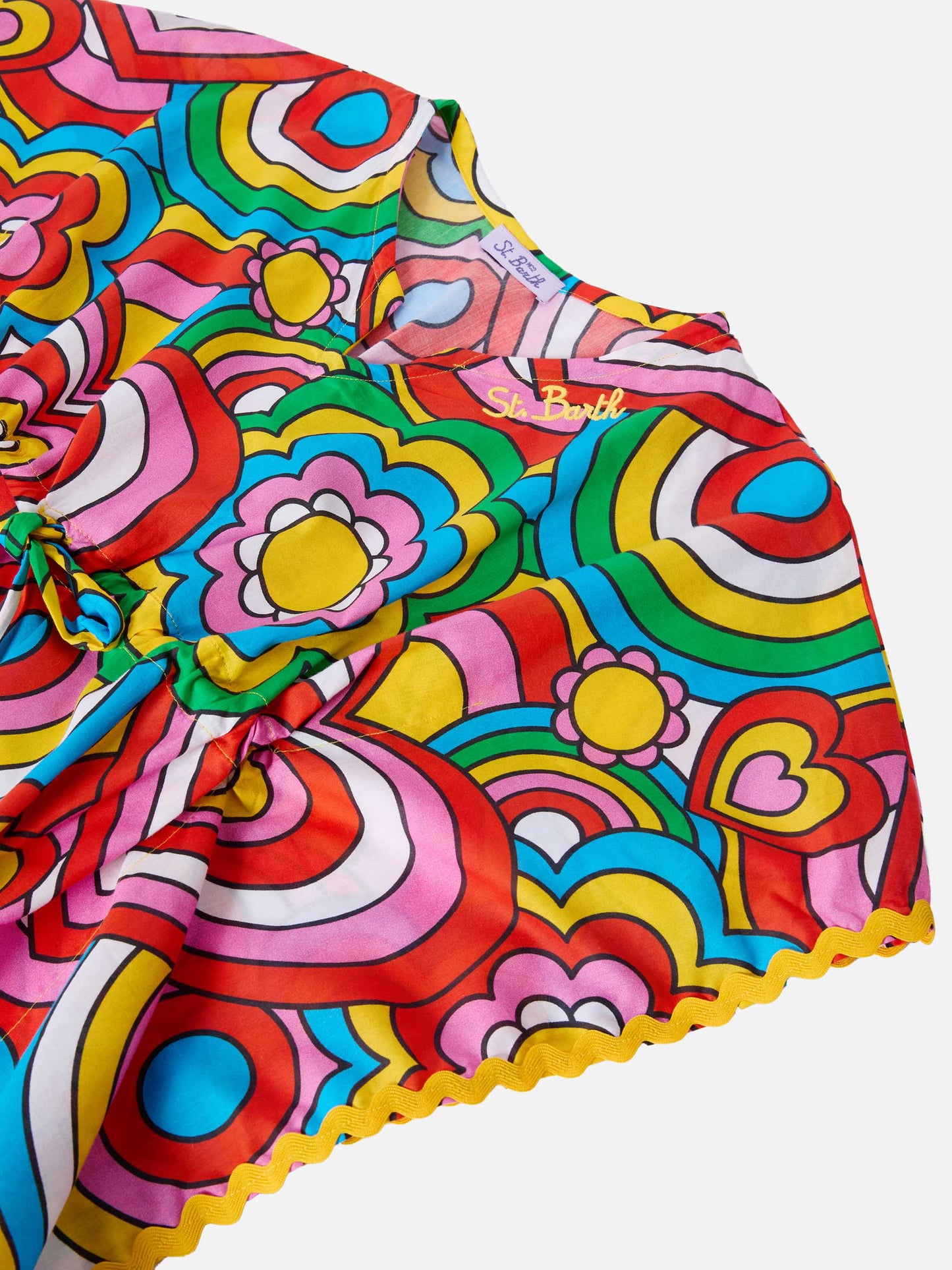 Poncho Kate con estampado crazy shapes 