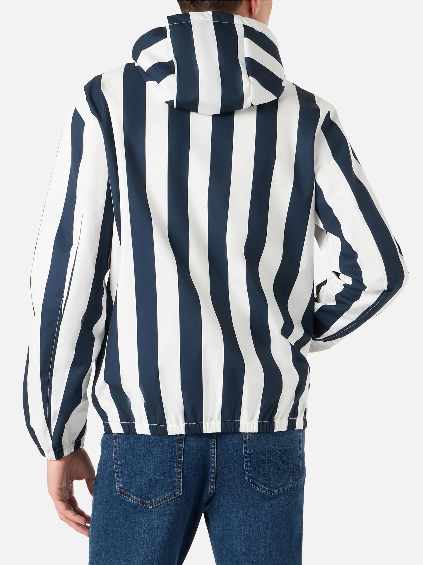 Kauris white and blue striped windbreaker jacket