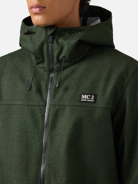 Grüne Windjacke für Herren mit Kapuze